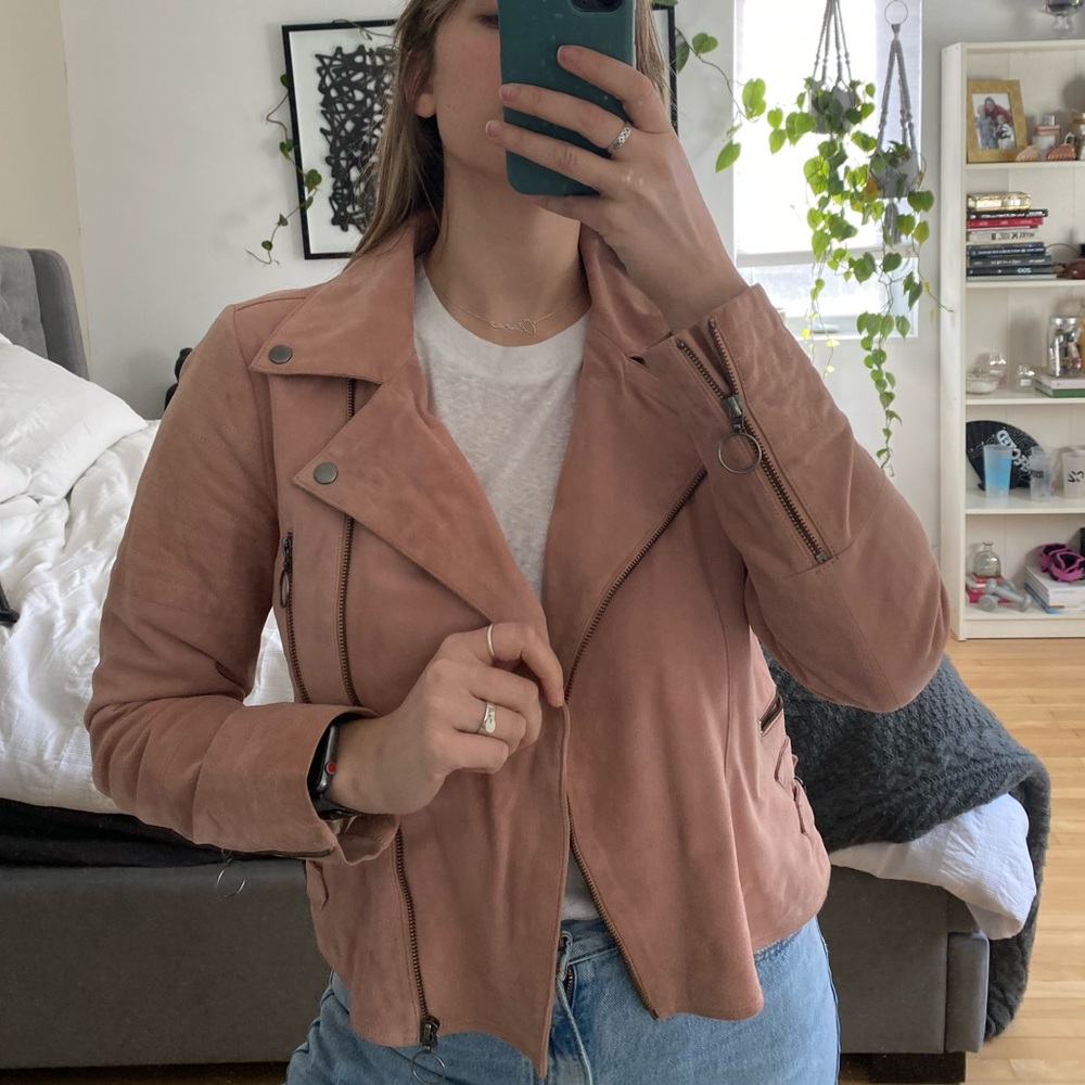 Pink suede jacket